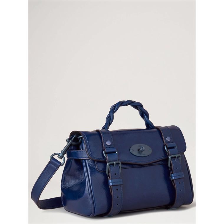 Mulberry Mini Alexa Sapphire Smooth Glossy Leather